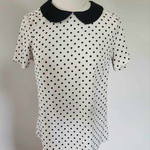Great condition Polka dot peter pan collar top Size XS,Merona brand from Target